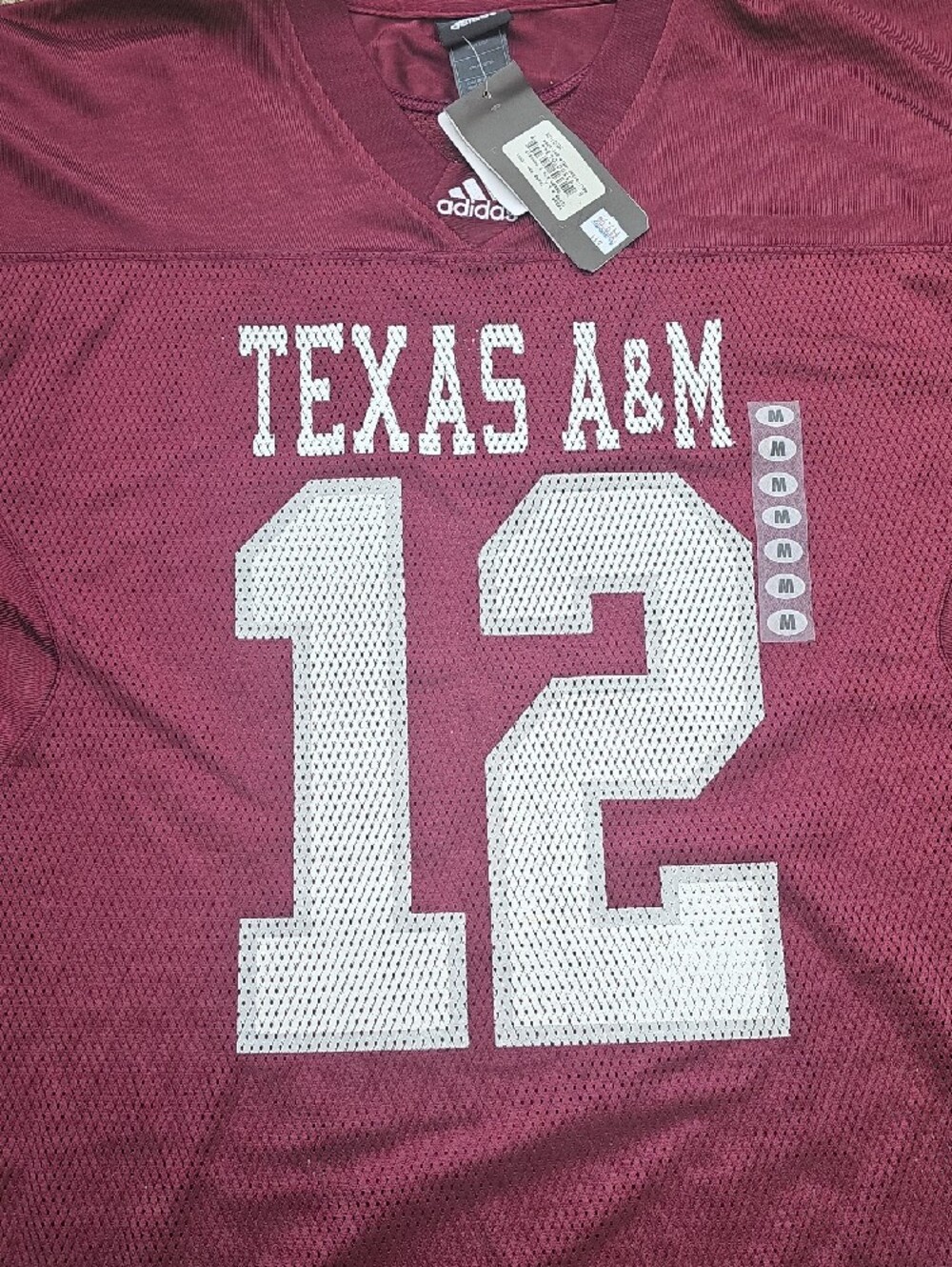 adidas Texas A&M Maroon Football Jersey Number 12 12th Man Aggies Adult M NWT - Picture 2 of 7